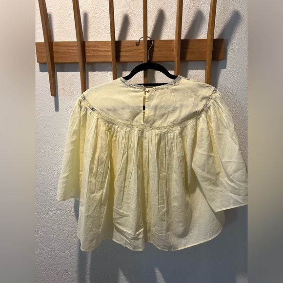 Rebecca Taylor Short Sleeve Applique Top, Color: Light Lemongrass - M - Picture 9 of 12